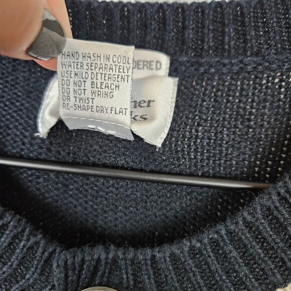 Vintage Giraffe Knit Cardigan Sweater M Black Brown Tan Christopher & Banks - Picture 8 of 9